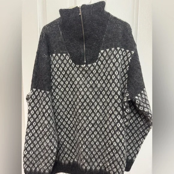 Vik Wool Icelandic Wool Sweater Nordic Zip Neck Made in Iceland - Picture 4 of 12